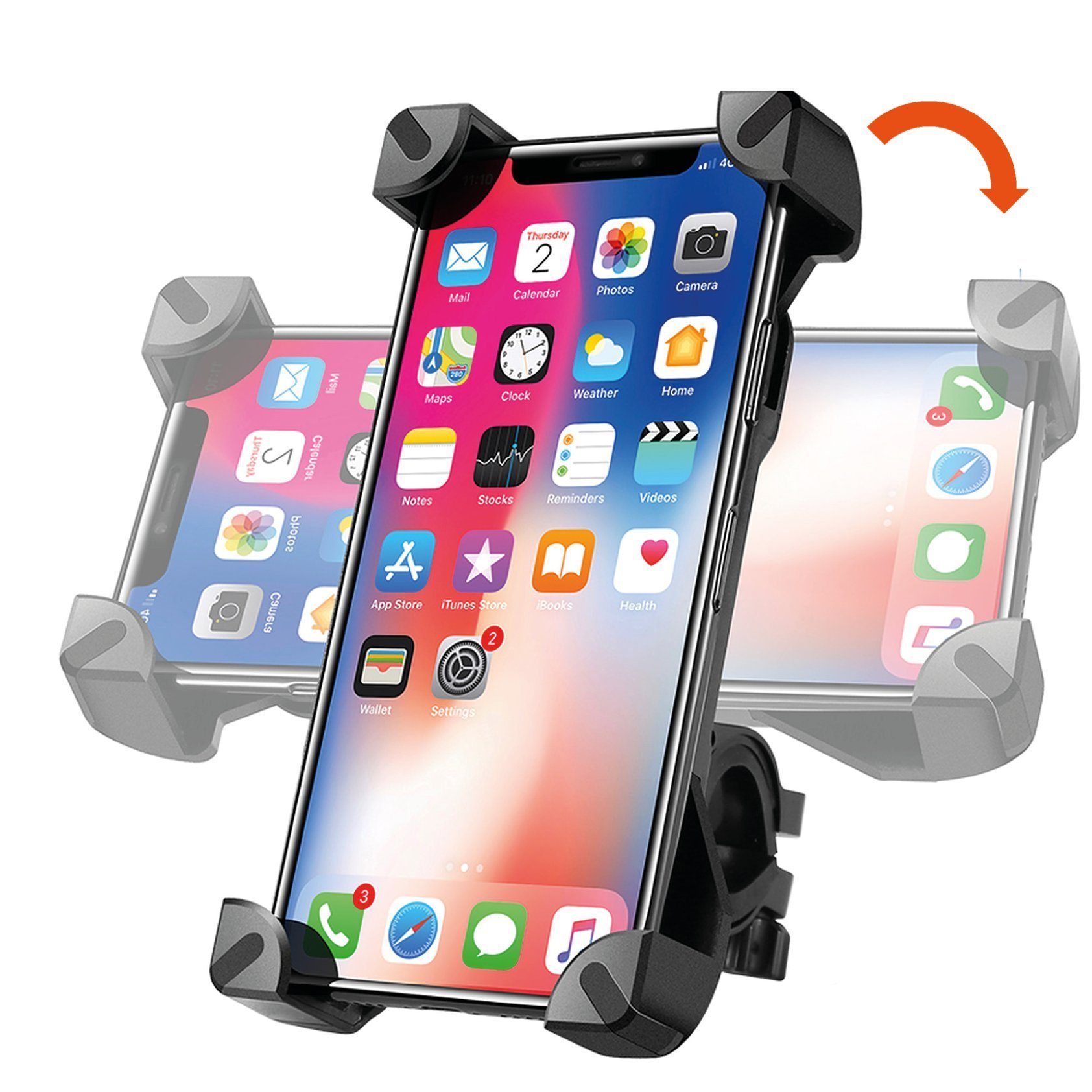 Shopbrothers Fahrrad Handyhalterung Universal Handy Motorrad E-Scooter Halterung Handy-Halterung, (bis 7,00 Zoll, Set, 1-tlg., 360 Grad Outdoor Fahrrad Halter für iPhone, Samsung, Huawei, XIAOMI)