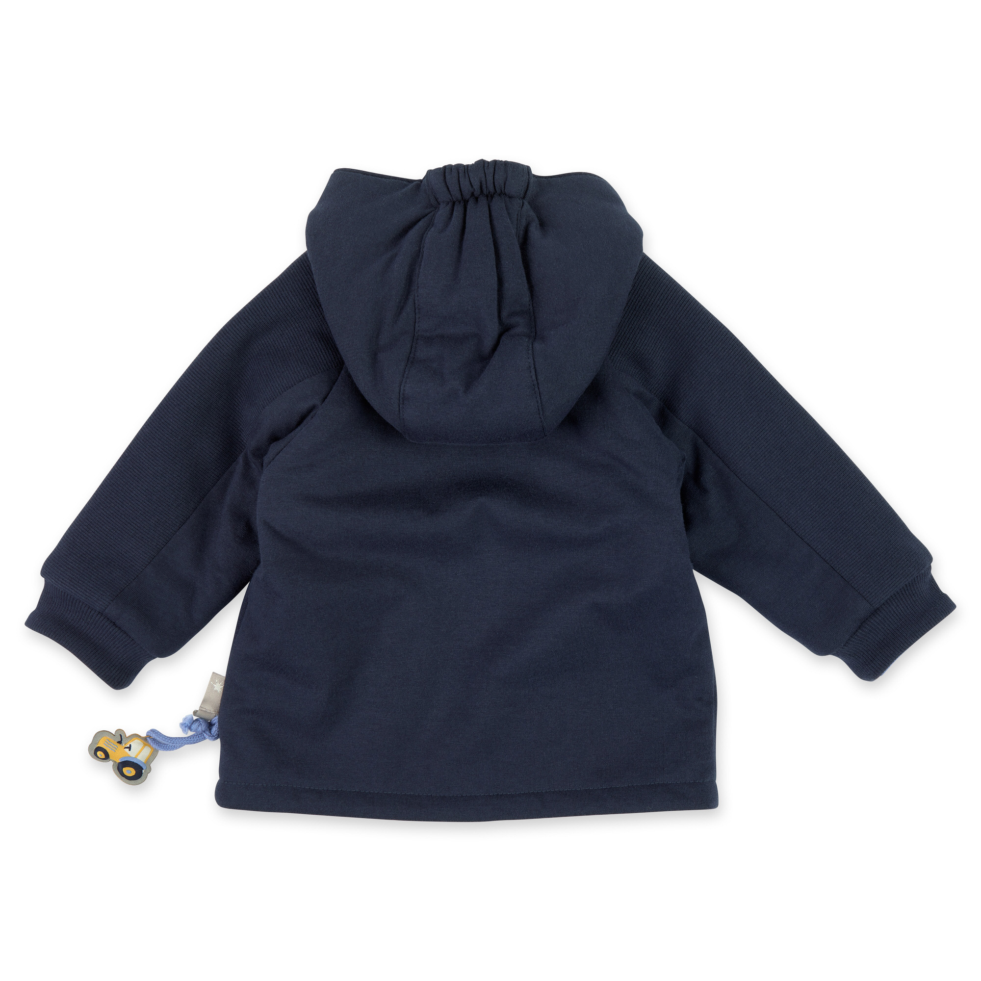 Wattierte Baby Wendejacke Traktor, dunkelblau und blau-w