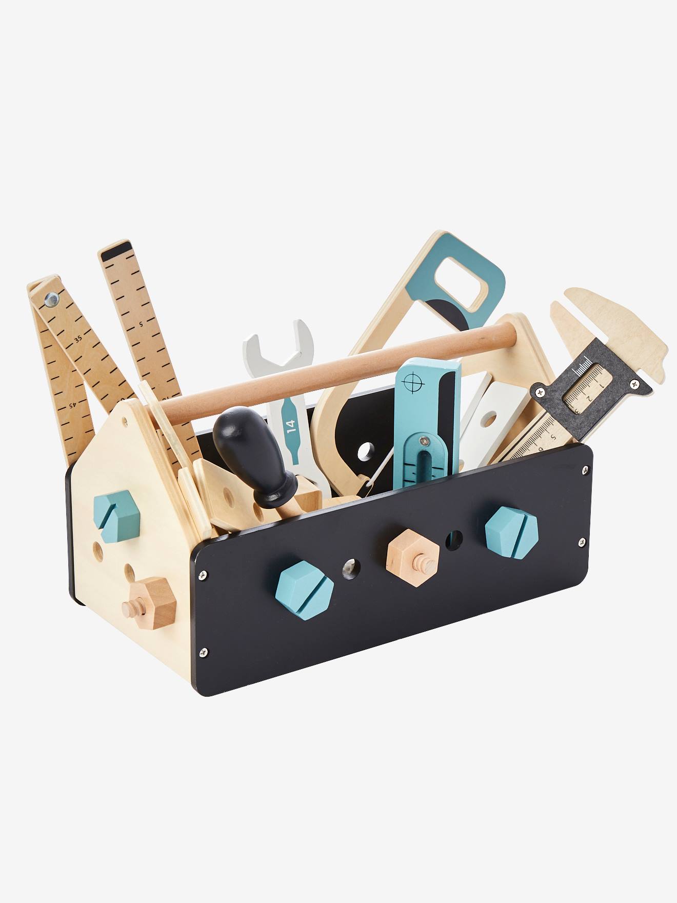 Boîte à outils du bricoleur en bois FSC® noir