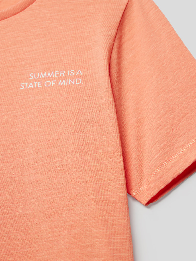 T-Shirt mit Motiv-Print in orange