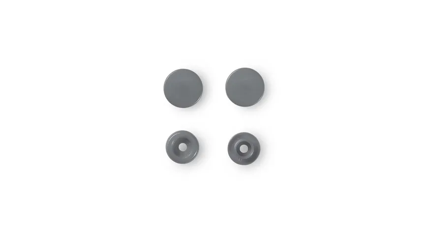 Prym nähfreie Druckknöpfe Color Snaps rund 12,4 mm silbergrau silbergrau