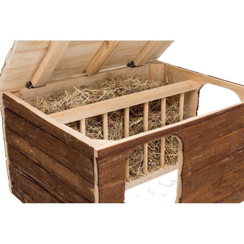 TRIXIE Kleintierhaus Natural Living HHilke tegrierter Heuraufe