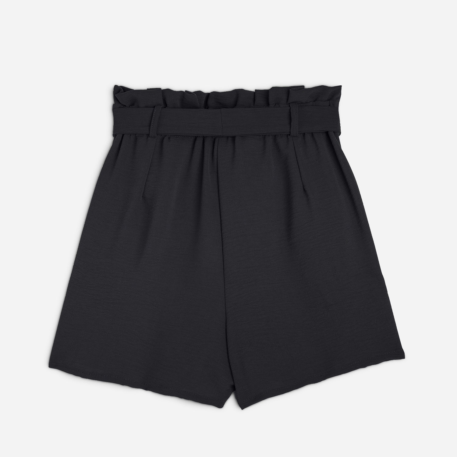 Short TEXTO noir fluide ceinturé