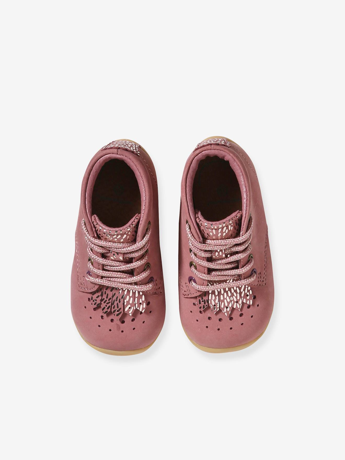 Vertbaudet Baby Lauflern-Boots mit Schnürung - rosa