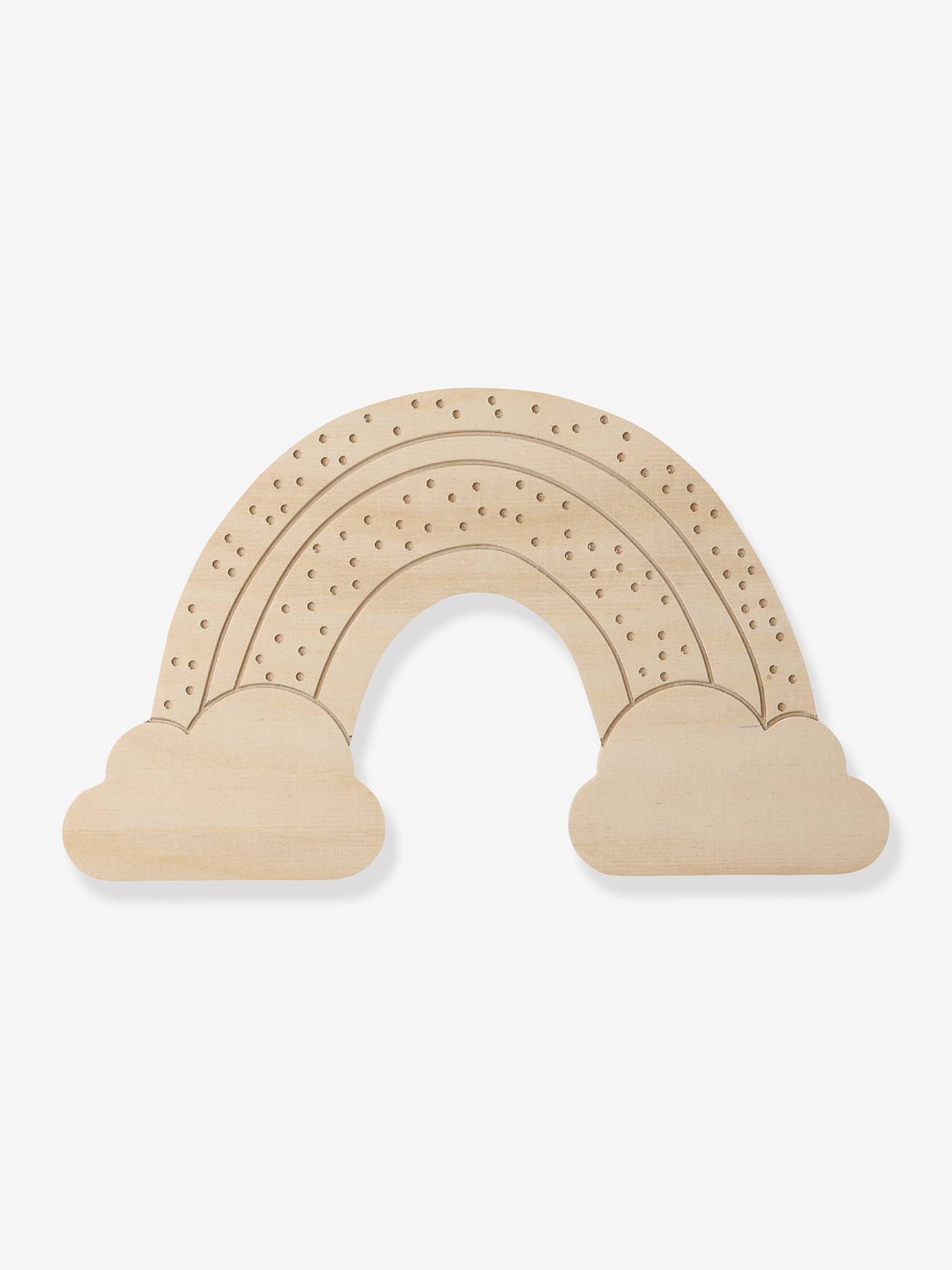 Décoration murale arc-en-ciel en bois LES PETITES HIRONDELLES bois