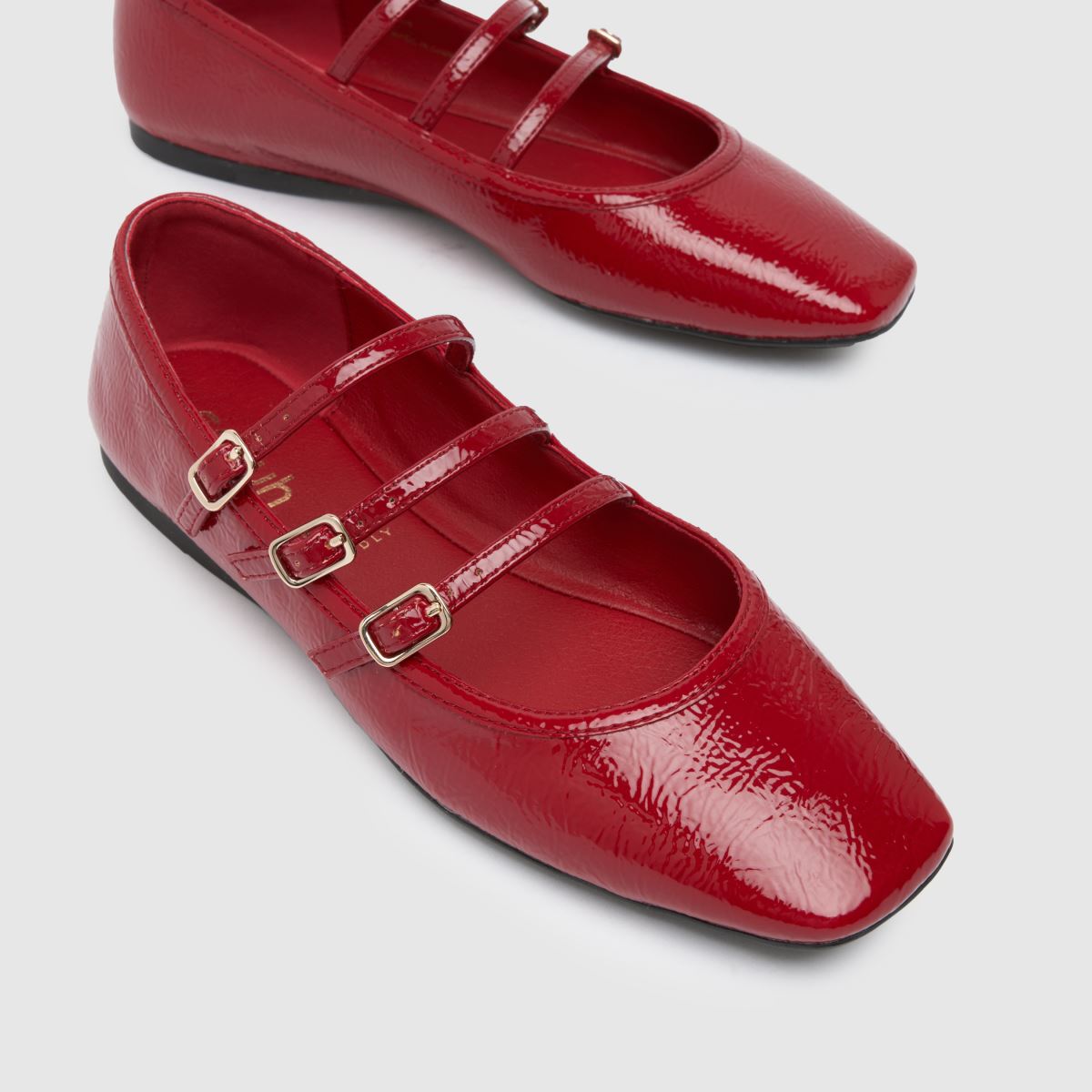 Schuh Lianna Mary Jane balerina lapos talpú cipő piros színben