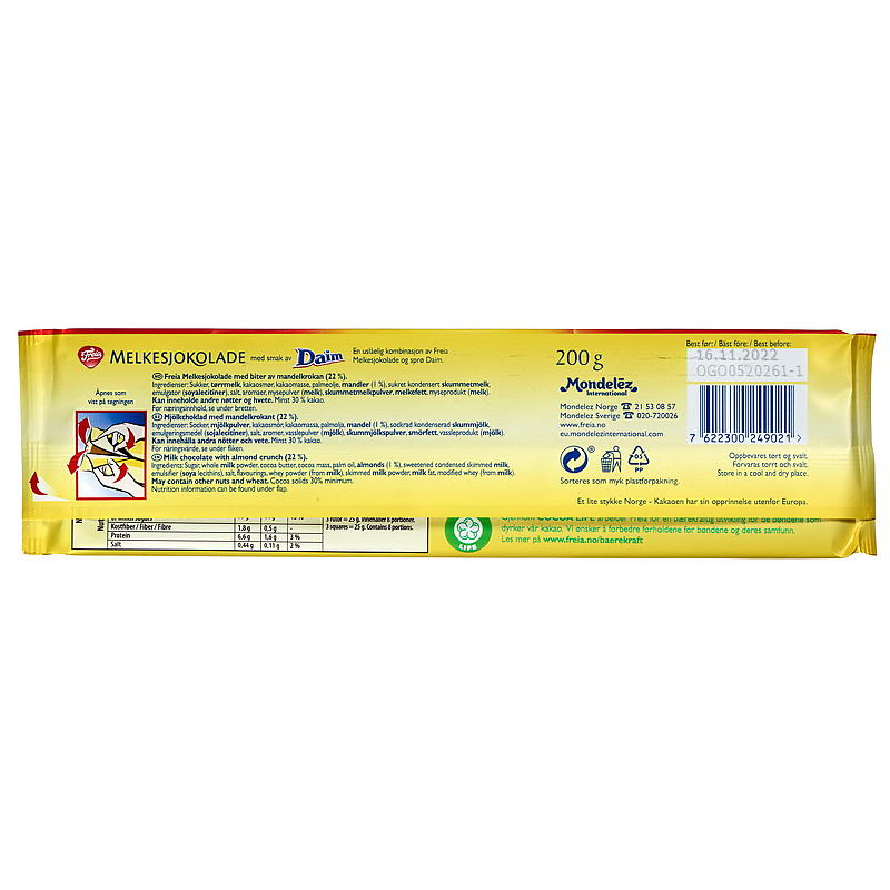 Freia Melkesjokolade Daim 200 g Freia