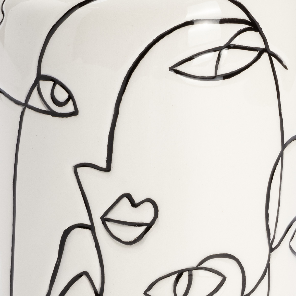 Vase mit abstraktem Gesicht