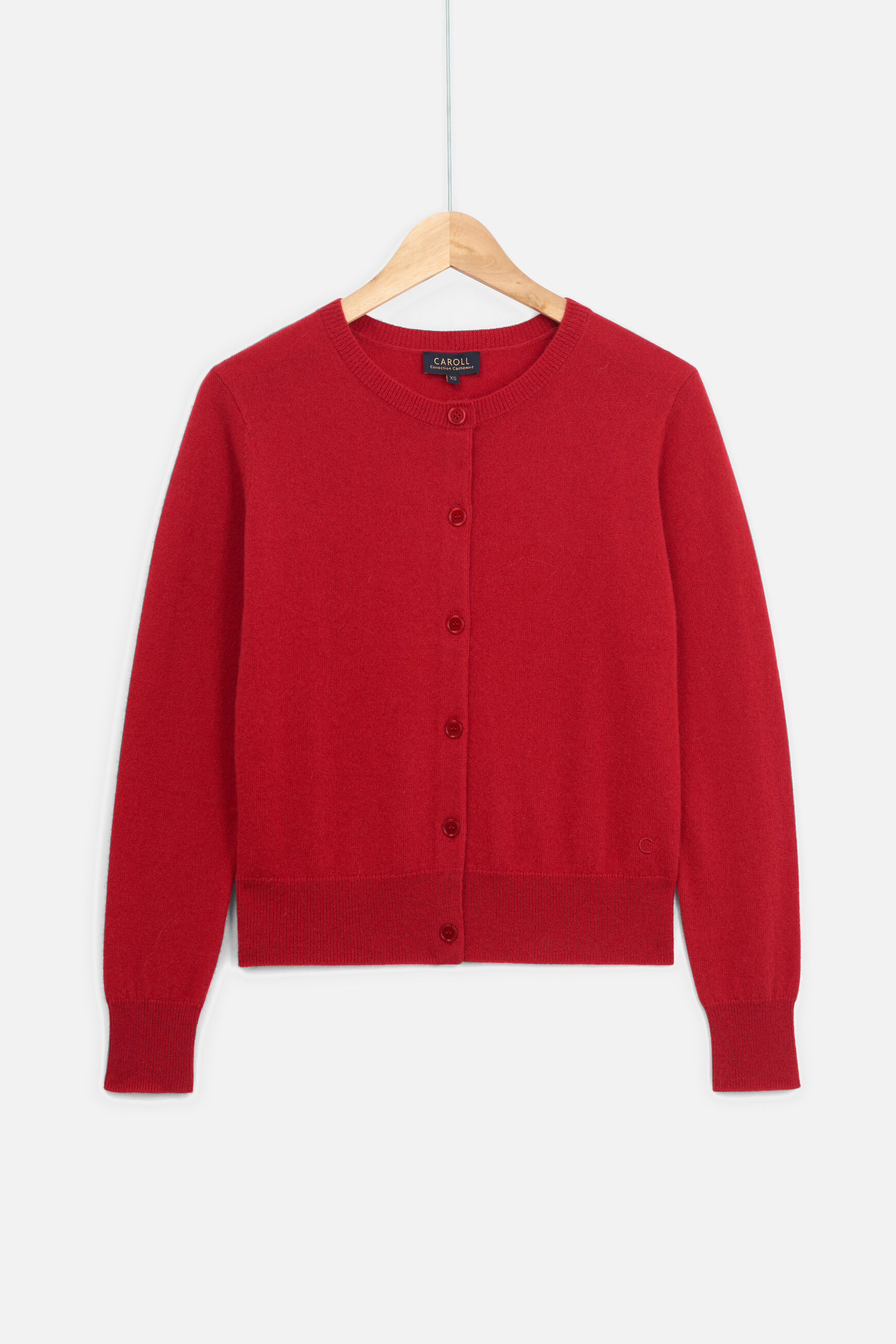 gilet caroline 100% cachemire rouge femme