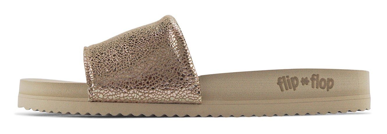 Flip Flop pool metallic cracked Pantolette mit Metallic Crush Effekt