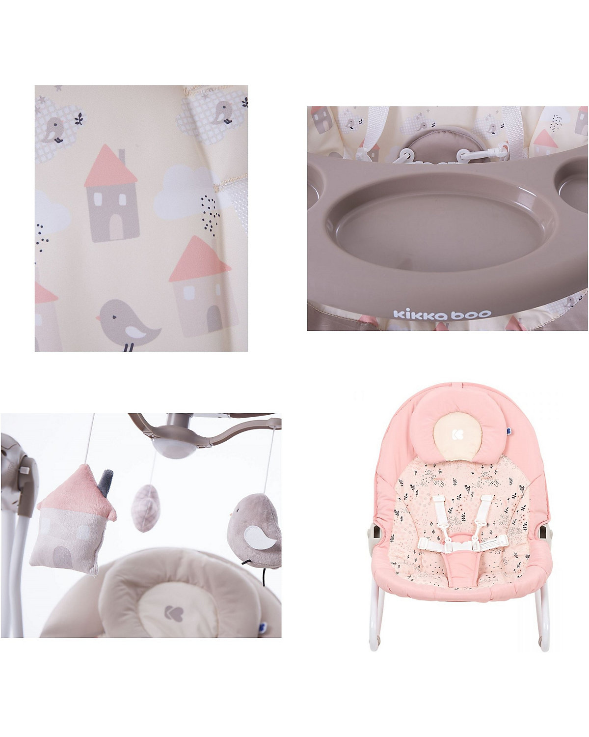 Babyschaukel Mia 2in1, Schaukelstuhl Musik verstellbare Rückenlehne Babywippen