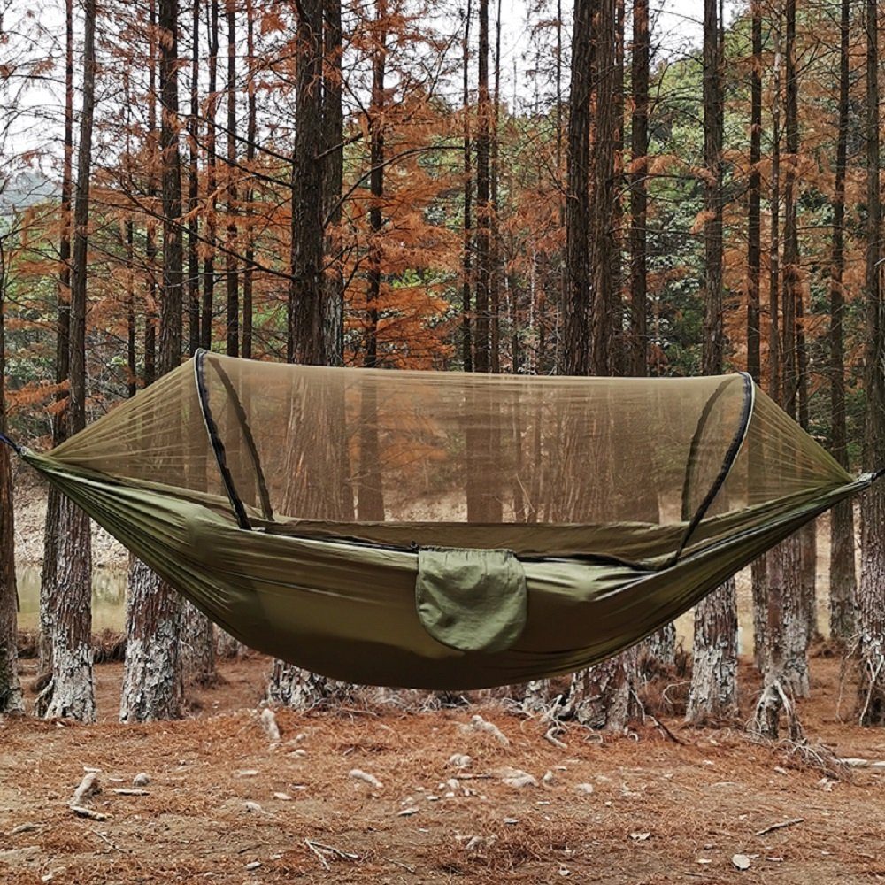 Mutoy Hängematte Hängematte,Hängematte mit Moskitonetz,outdoor Hängematte (Leichte Nylon Hängematte,Tragbare Einzel und Doppel Reisehängematte Insektennetz, für Rucksacktouren, Camping, Wandern und Strandabenteuer)