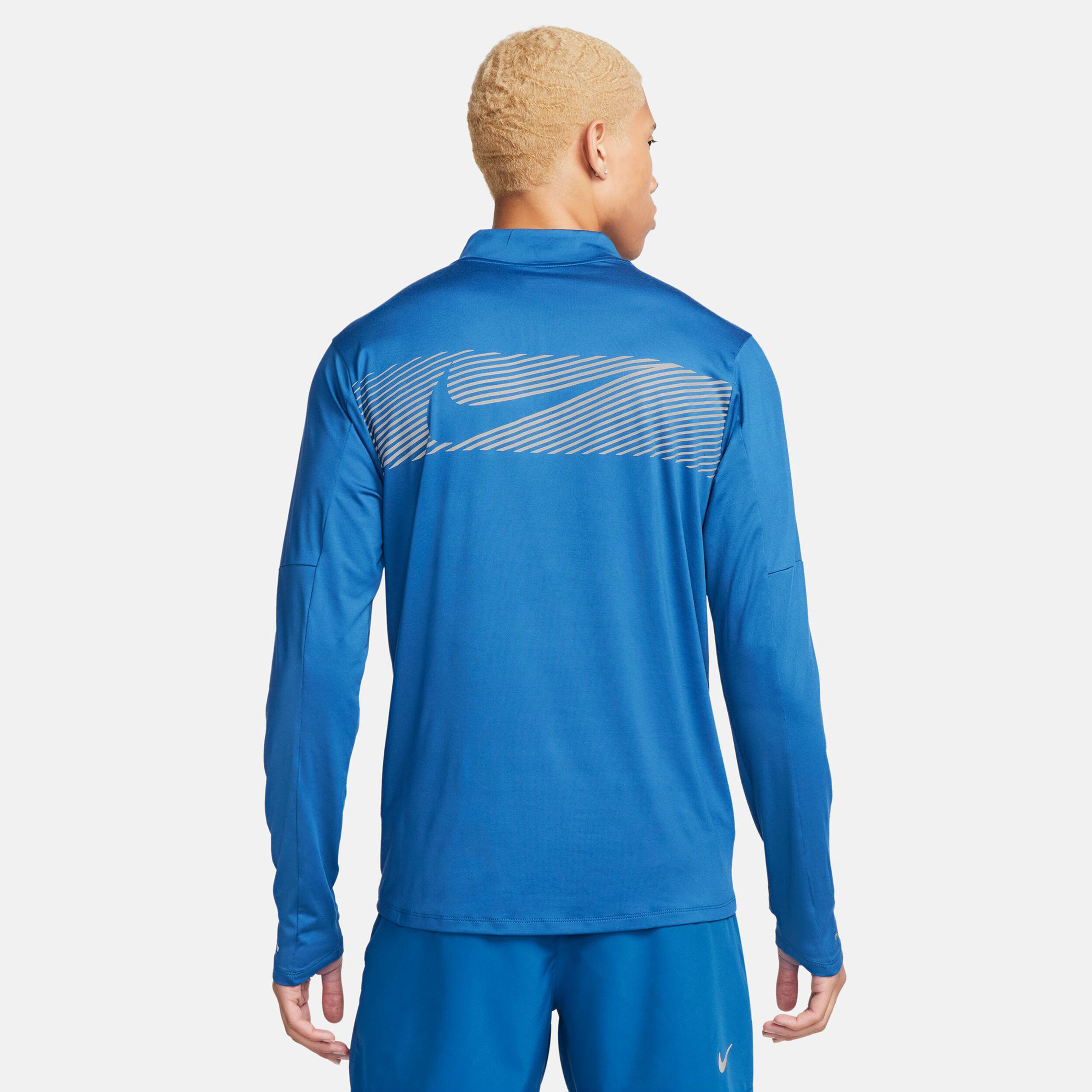 Dri-Fit Element Flash Half-Zip Laufshirt Herren - Blau