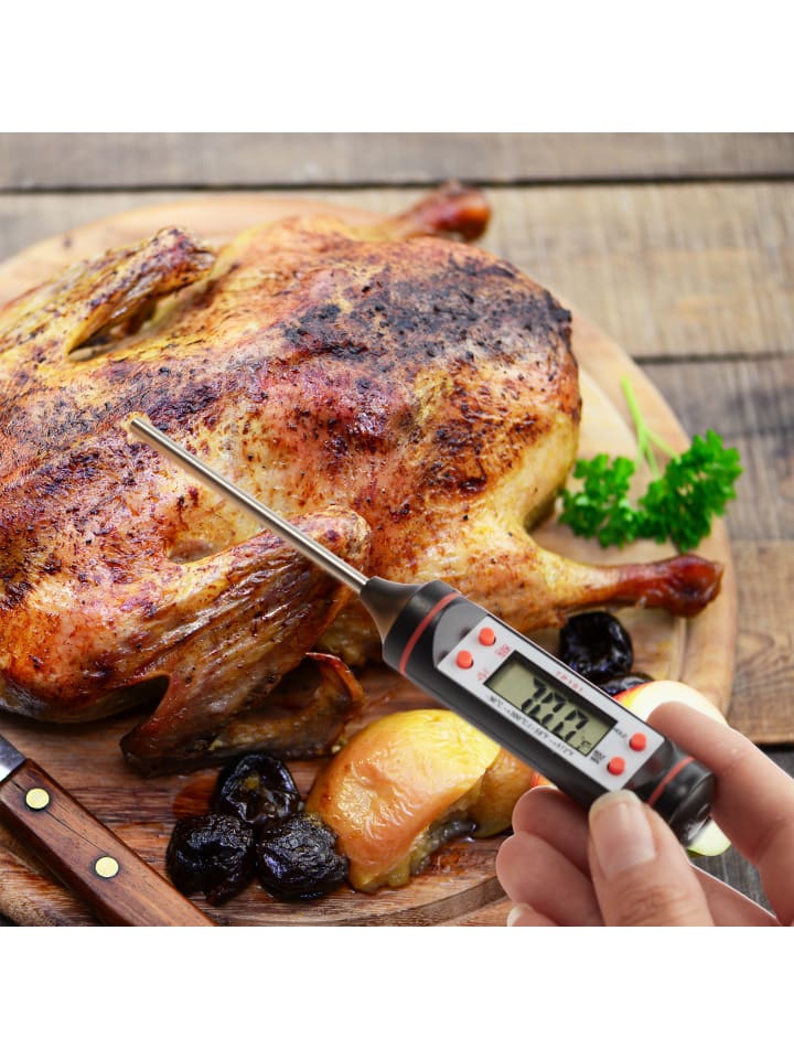 relaxdays Küchenthermometer digital in Silber/Schwarz günstig kaufen onesize