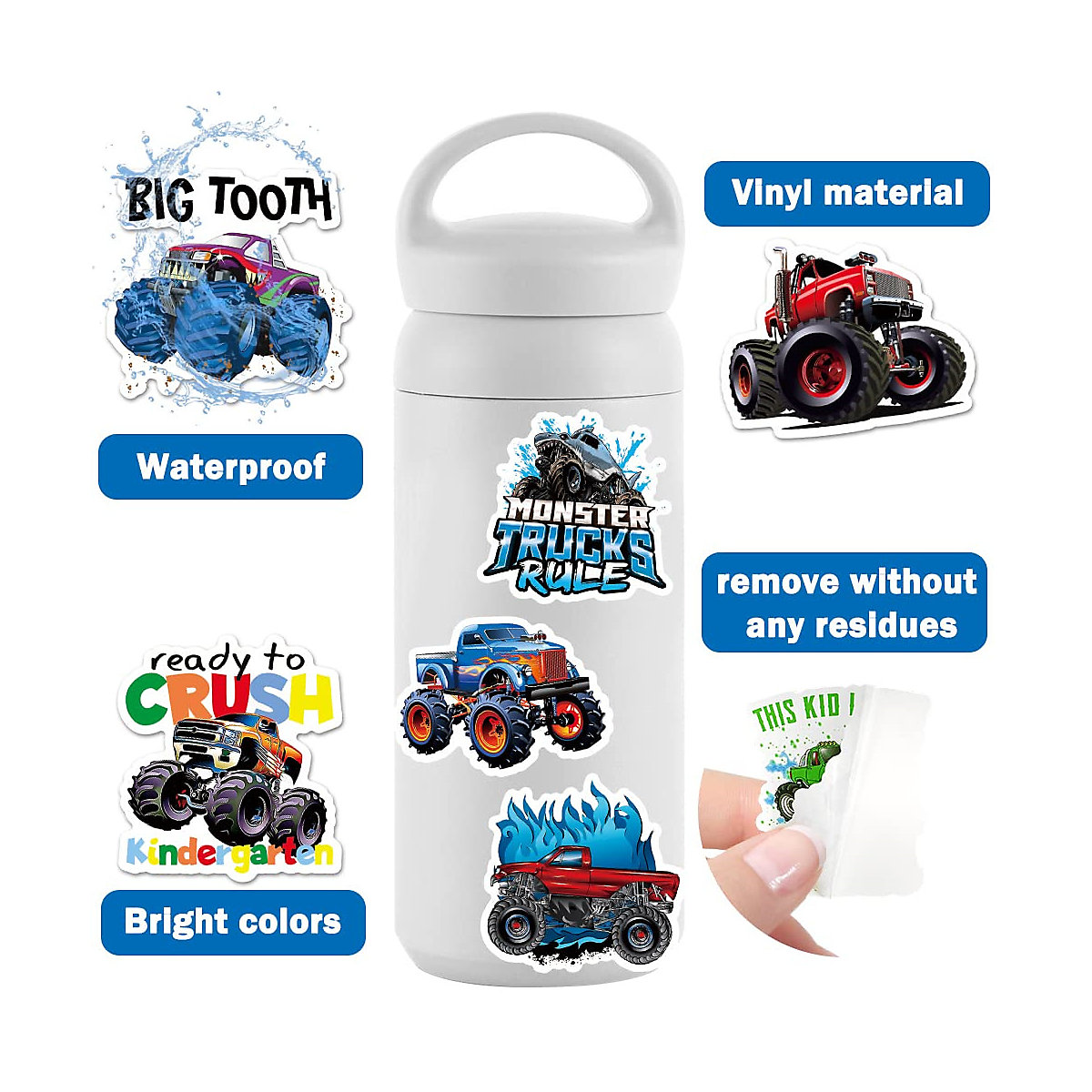frler Aufkleber Sticker Set Auto Geländewagen ,50 Stück Sticker für Kinder