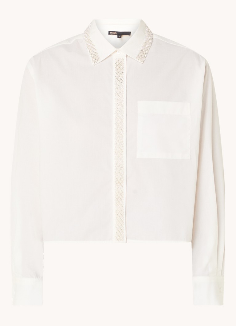 Maje Blouse with rhinestones and breast pocket