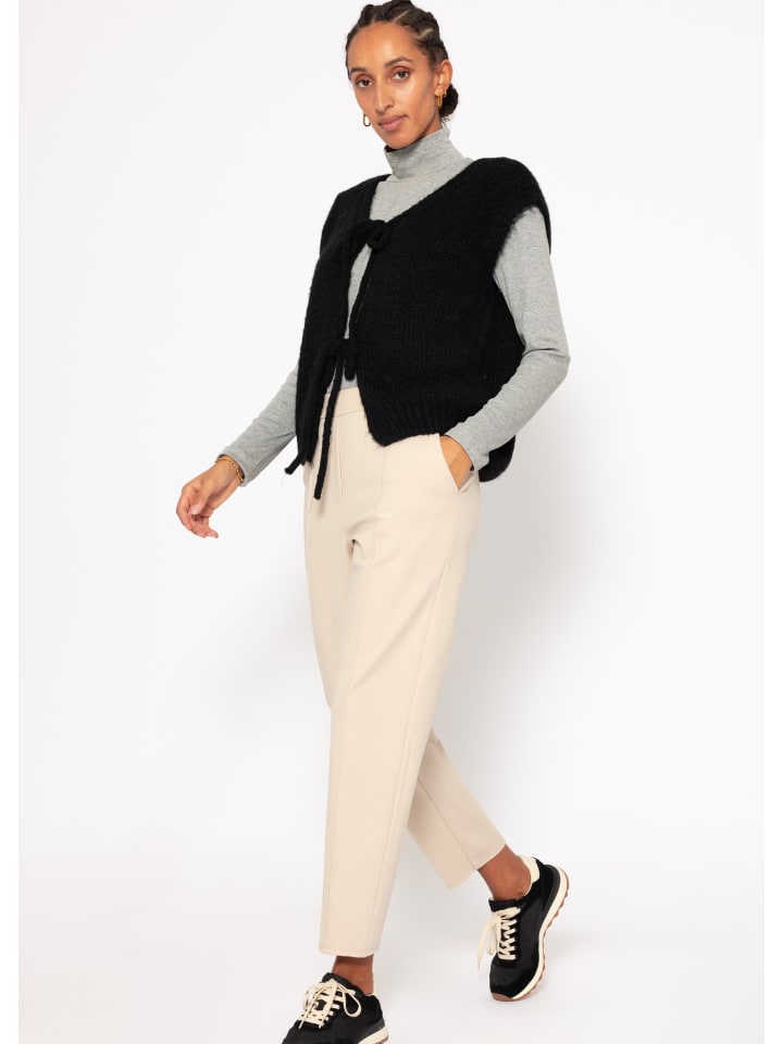 SASSYCLASSY Jersey Chinos mit Ziernaht in Beige günstig kaufen