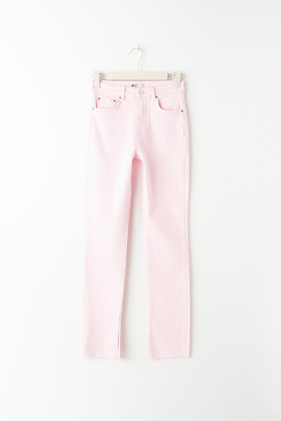 High waist slit jeans