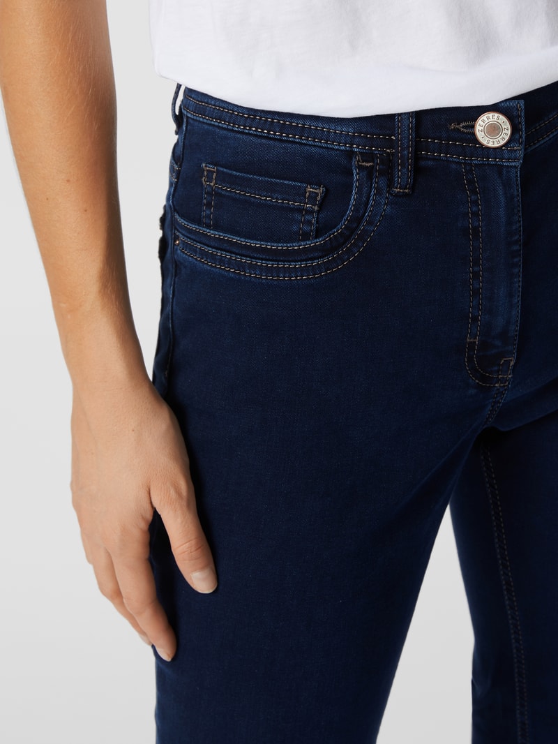 Coloured Straight Fit Jeans Modell GINA in marineblau