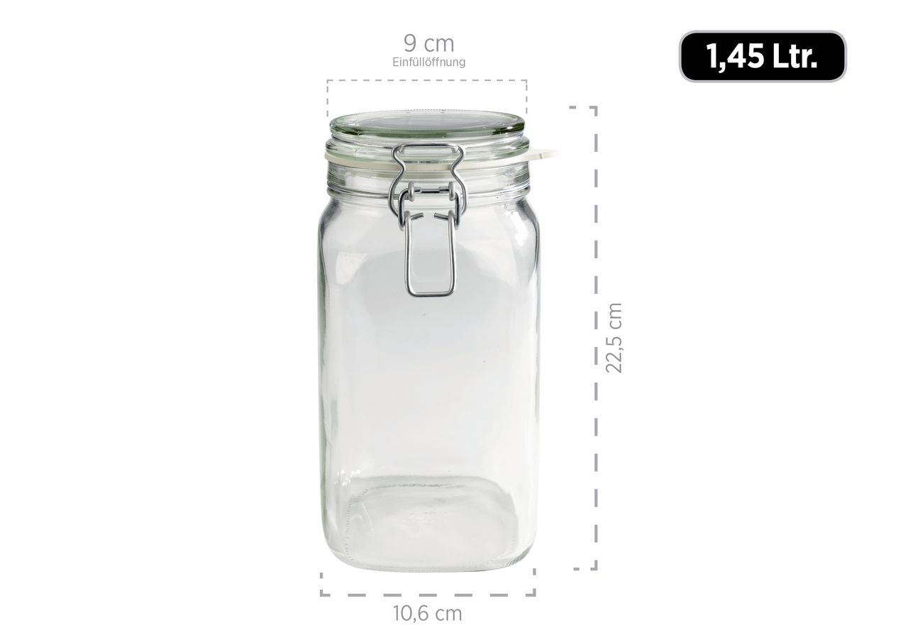 Mäser Serie Gothika, Einmachglas 2500 ml, 6er Set
