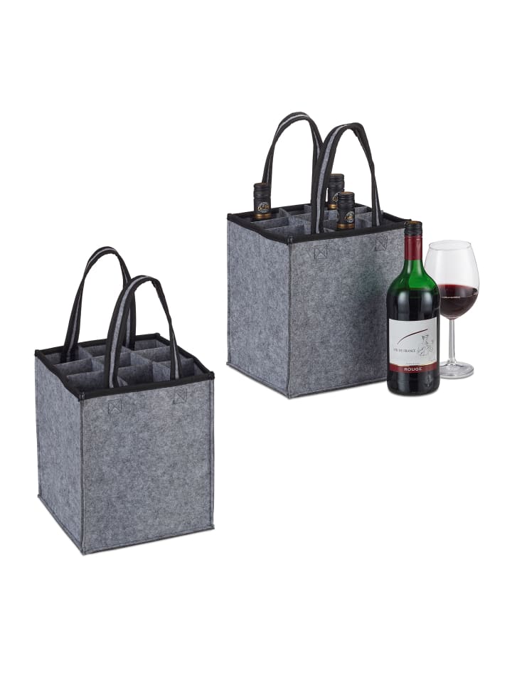 relaxdays 2 x Flaschentasche günstig kaufen onesize
