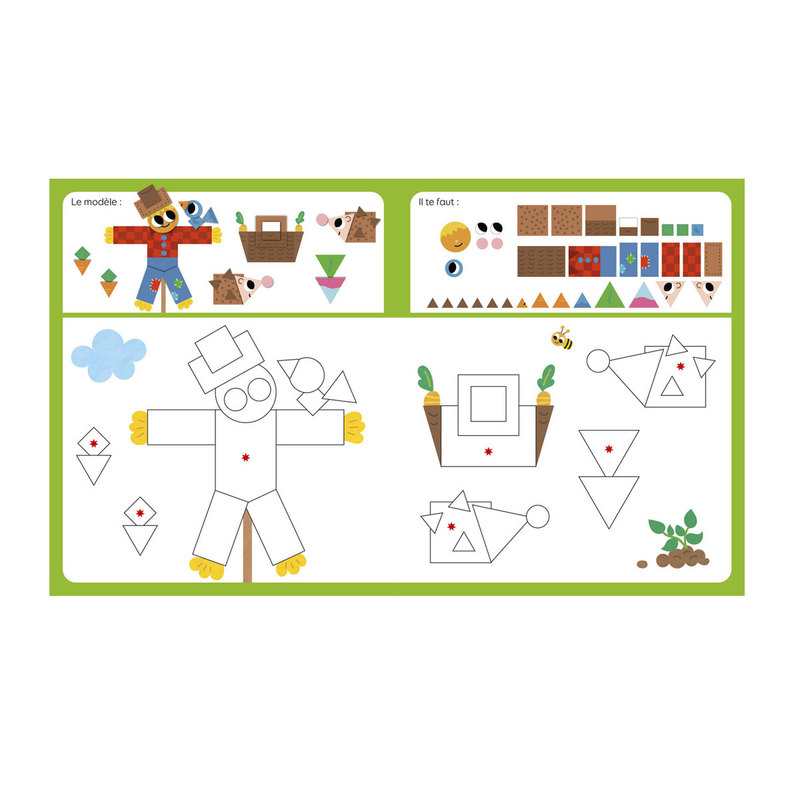 Pochette Les formes géométriques, Le jardin 190 gommettes pour la maternelle - Lito