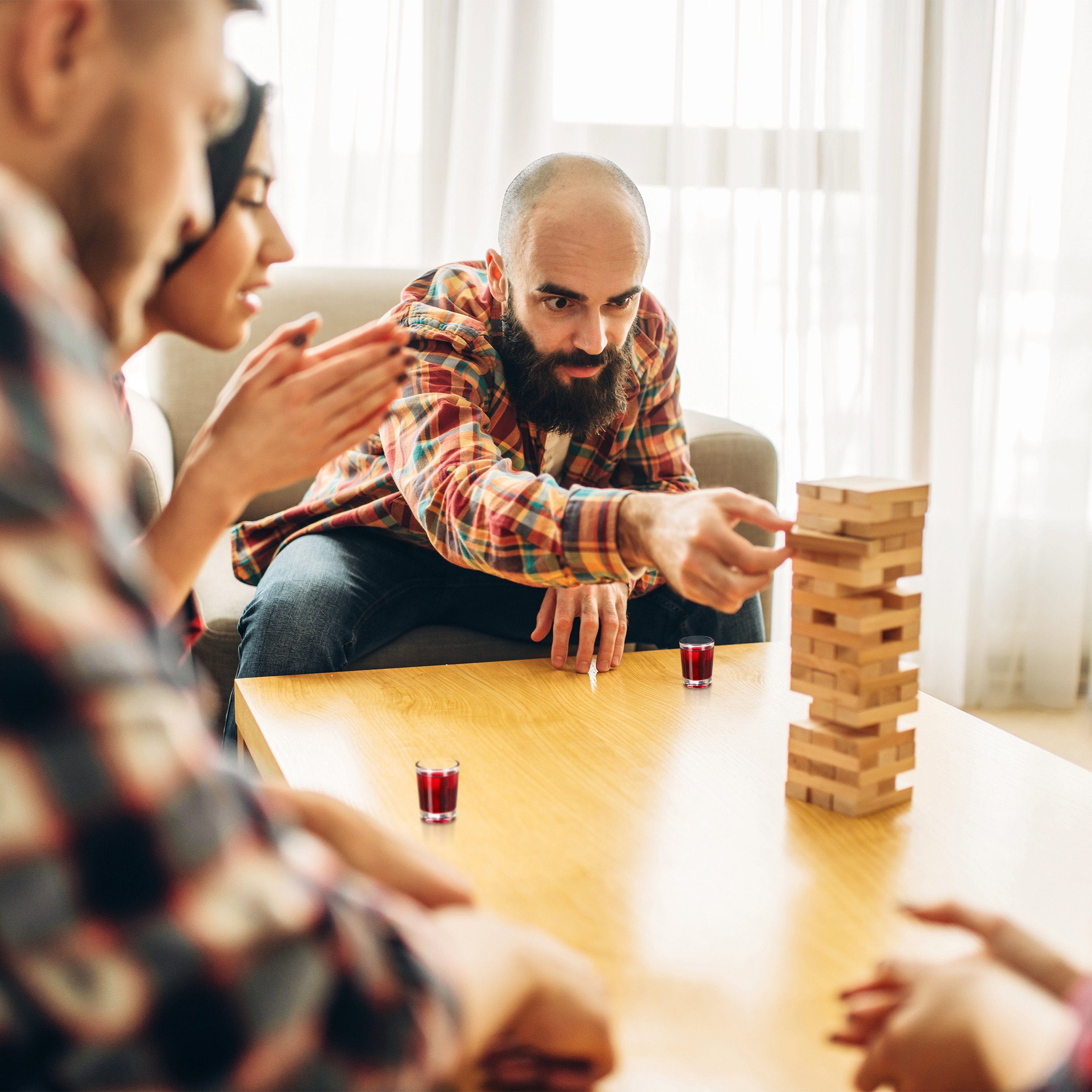 relaxdays Spiel, Wackelturm Trinkspiel 