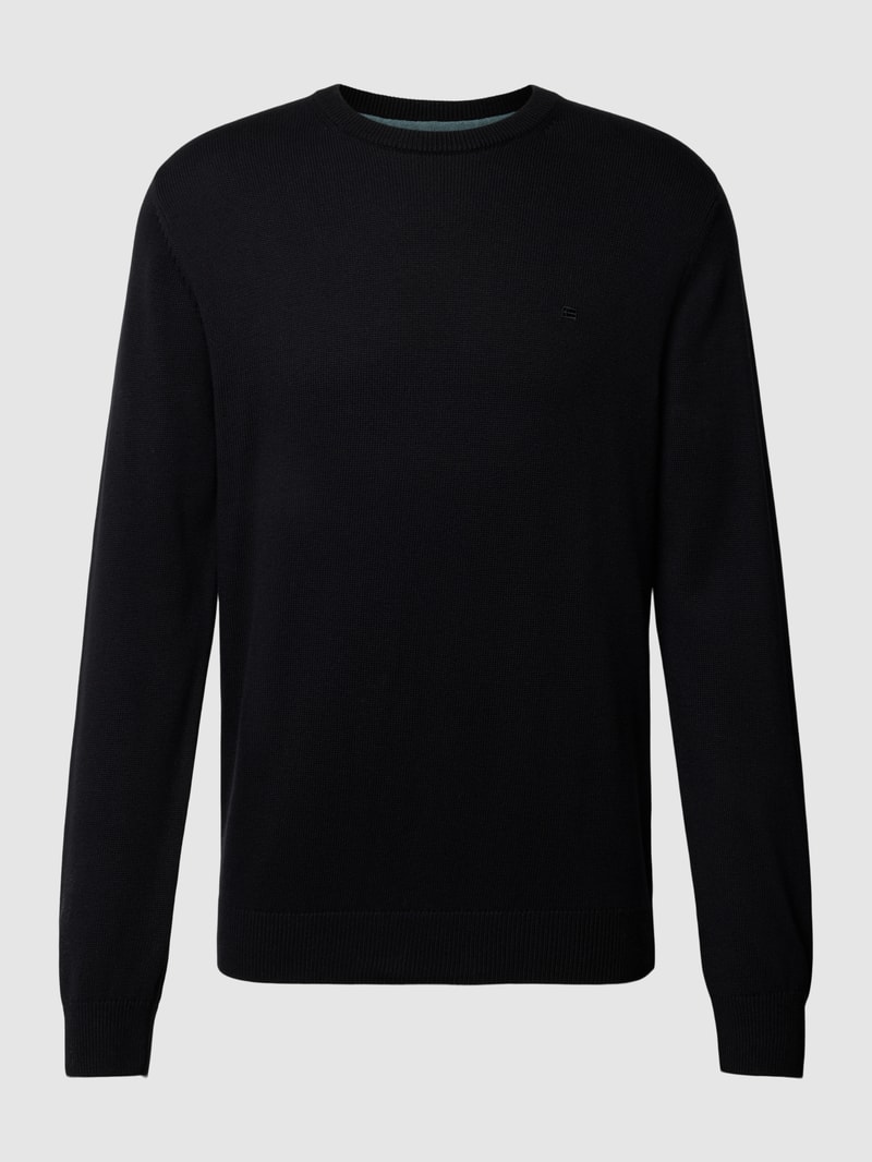 Strickpullover in melierter Optik in schwarz