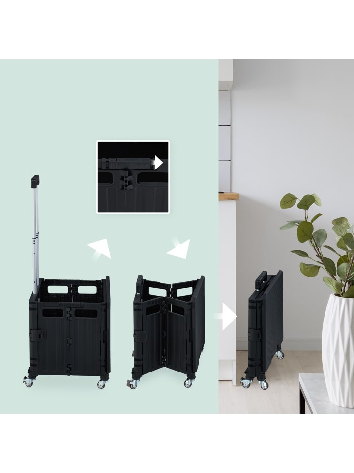 relaxdays Einkaufstrolley in Schwarz günstig kaufen onesize
