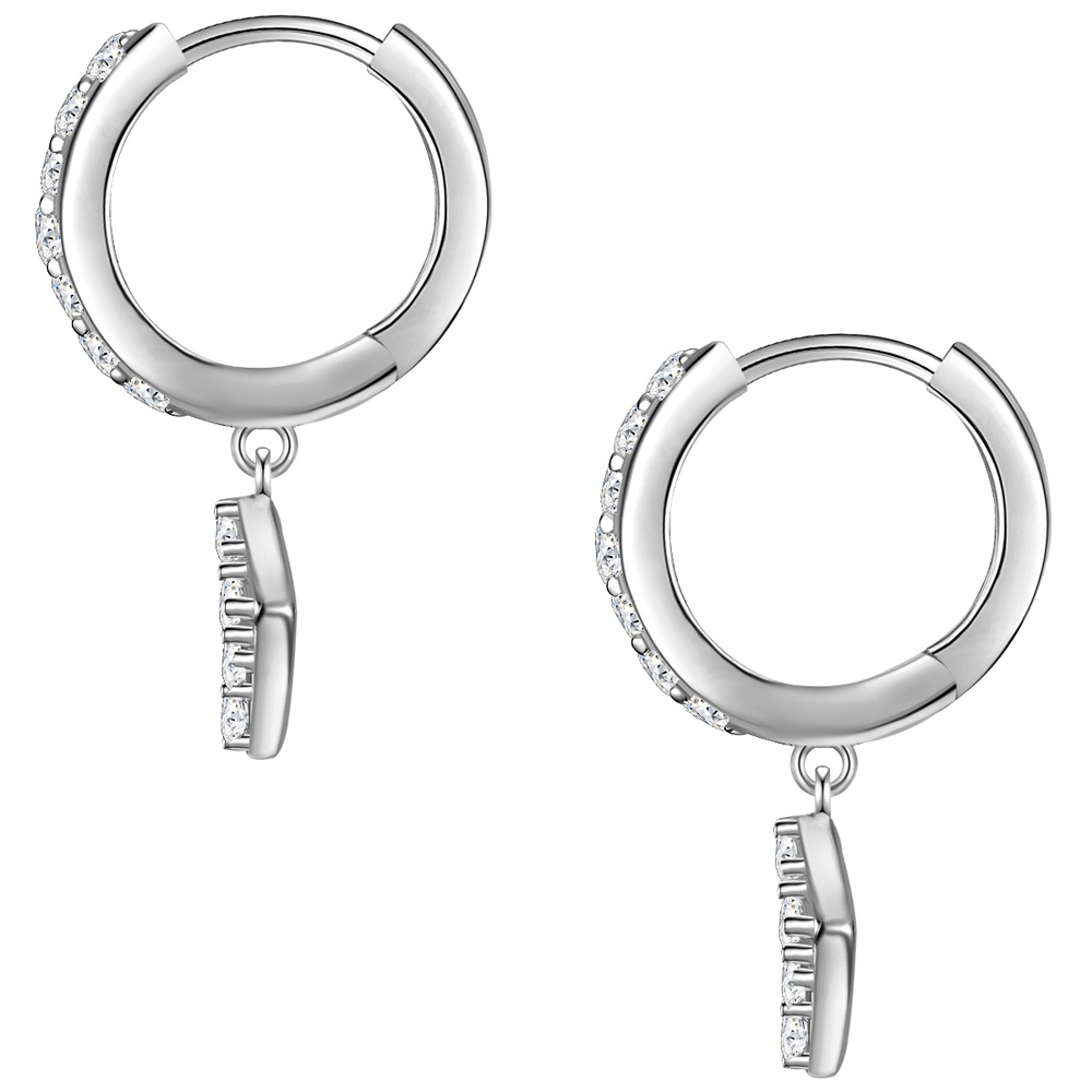 Glanzstücke München Créoles en argent Losange Argent sterling Oxyde de zirconium (CZ) en Argent Boucles d'oreilles