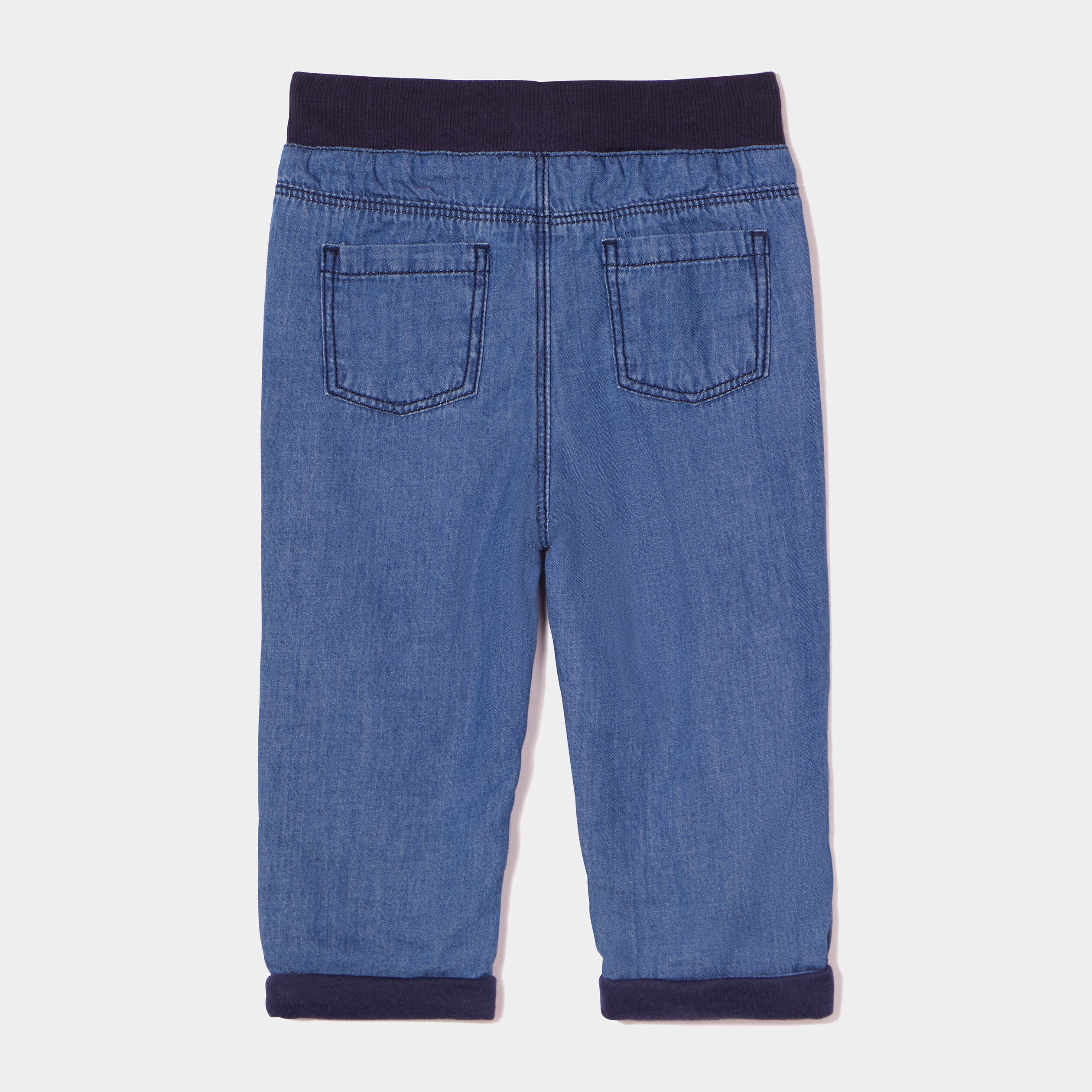 Jeans regular taille élastiquée denim double stone bébé garçon | La Halle