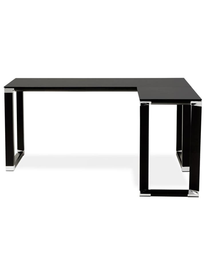 KADIMA DESIGN Eckschreibtisch Glas modern Winkelwahl, Bürotisch minimalistisch in Schwarz günstig kaufen