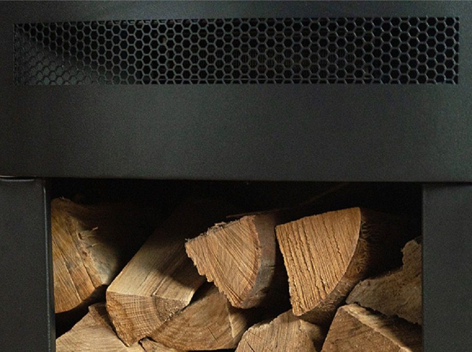 British Fires Elektrokamin Bramshaw mit Holzablage, mit Heizleistung, regelbarem Flammeneffekt und Timerfunktion