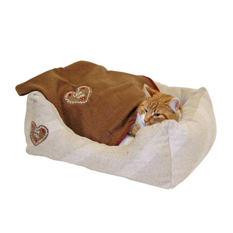 Kerbl Hundebetten Kerbl Kuschelbett LOVE YOU beige 61 cm, 48 cm, 18 cm