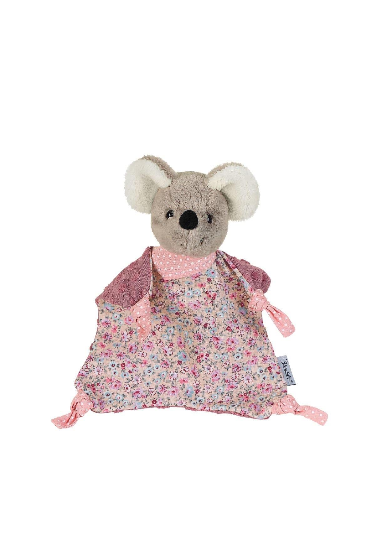 Schmusetuch Maus Mabel in Rosa Millefleurs, 22 cm