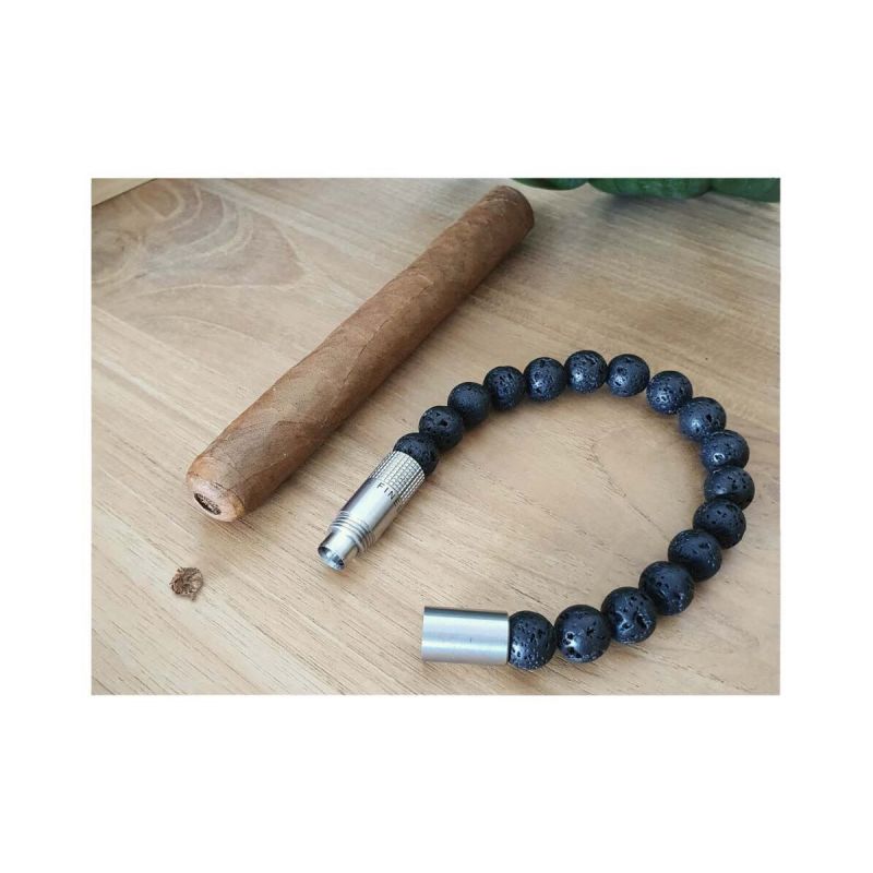 Les Fines Lames Edelstahl Zigarrenschneider Armband, Farbe Lava - Größe L