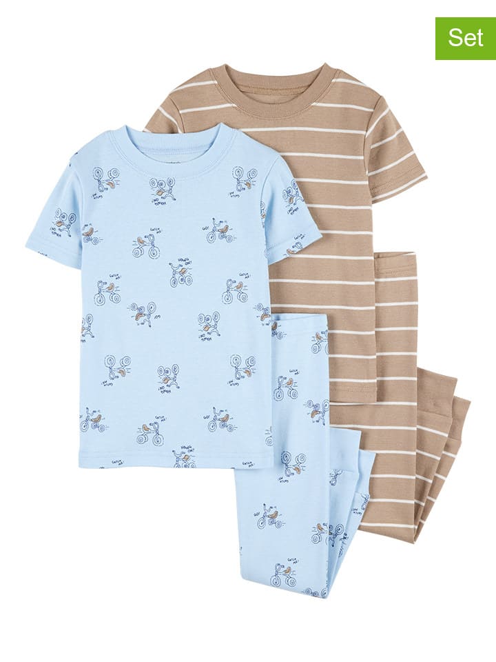 carter's 2er-Set: Pyjamas in Hellbraun/ Hellblau günstig kaufen