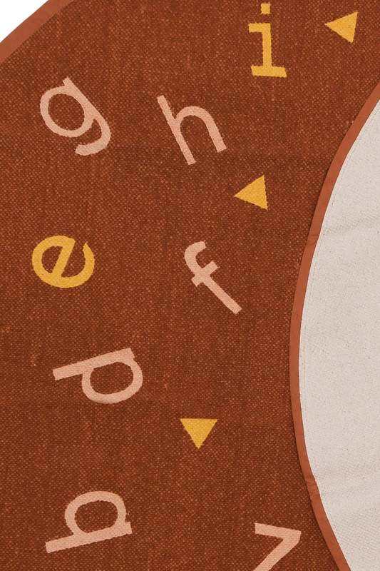 Tapis deco rond en coton ALPHABET 135cm