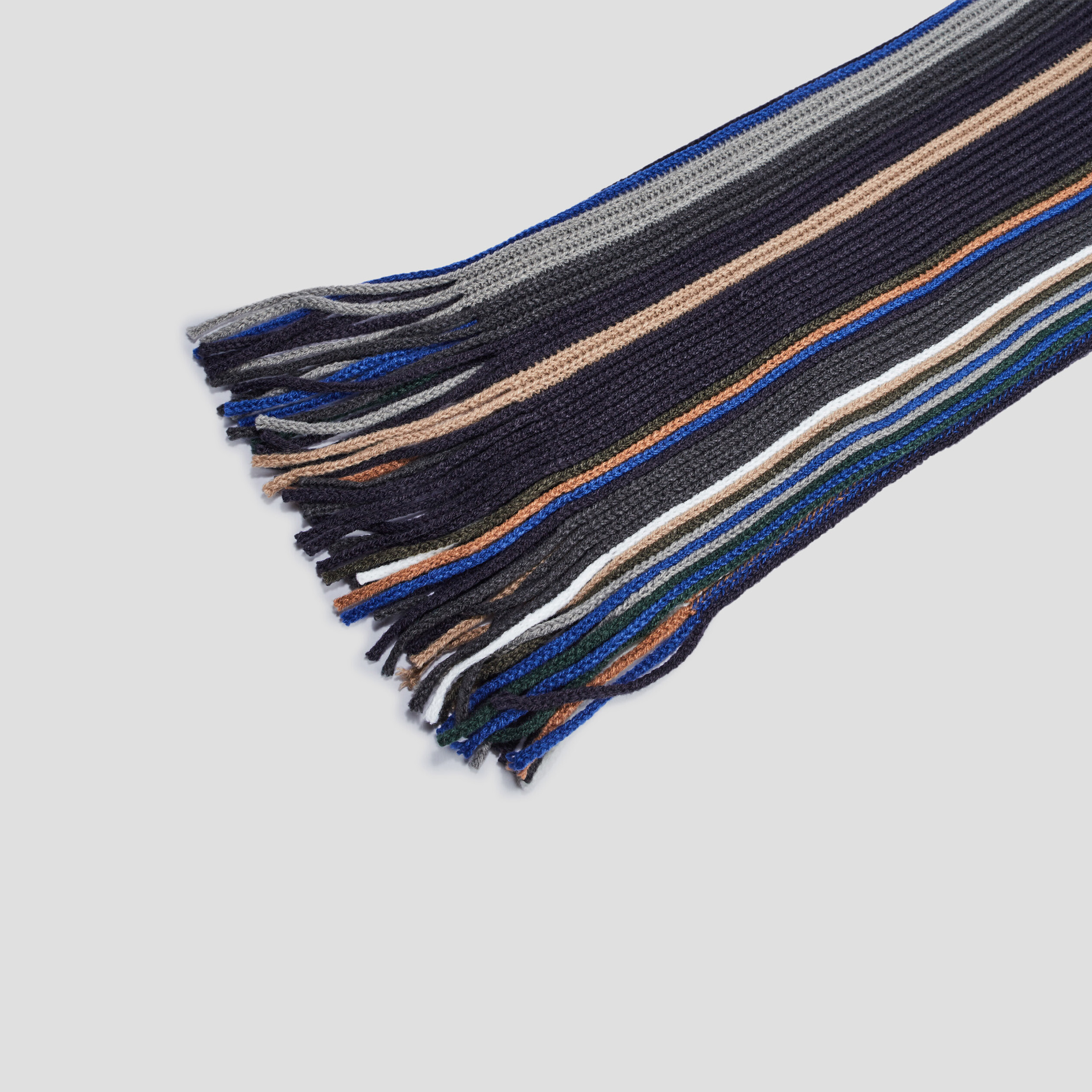 Écharpe à franges bleu marine homme | La Halle