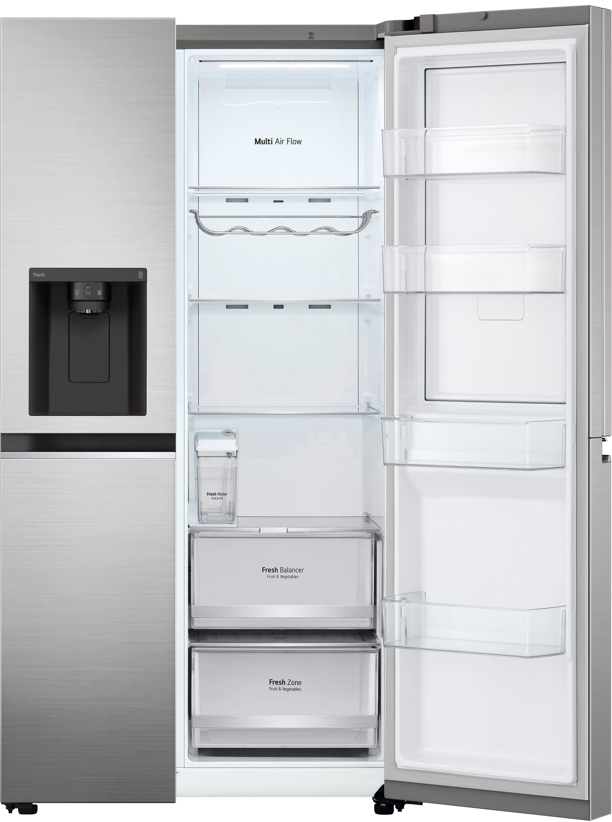 LG Side-by-Side GSJV71PZLE, 179 cm hoch, 91,3 cm breit, interner Wassertank - kein Festwasseranschuss nötig