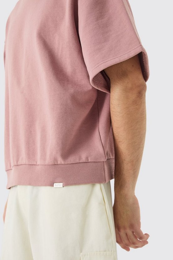 Kurzärmliges kastiges Oversize Sweatshirt