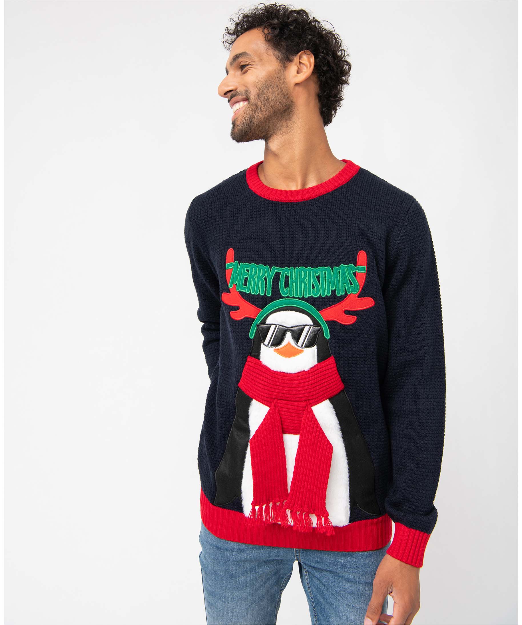 Pull de Nol homme avec motif pingouin bleu fonce | GEMO