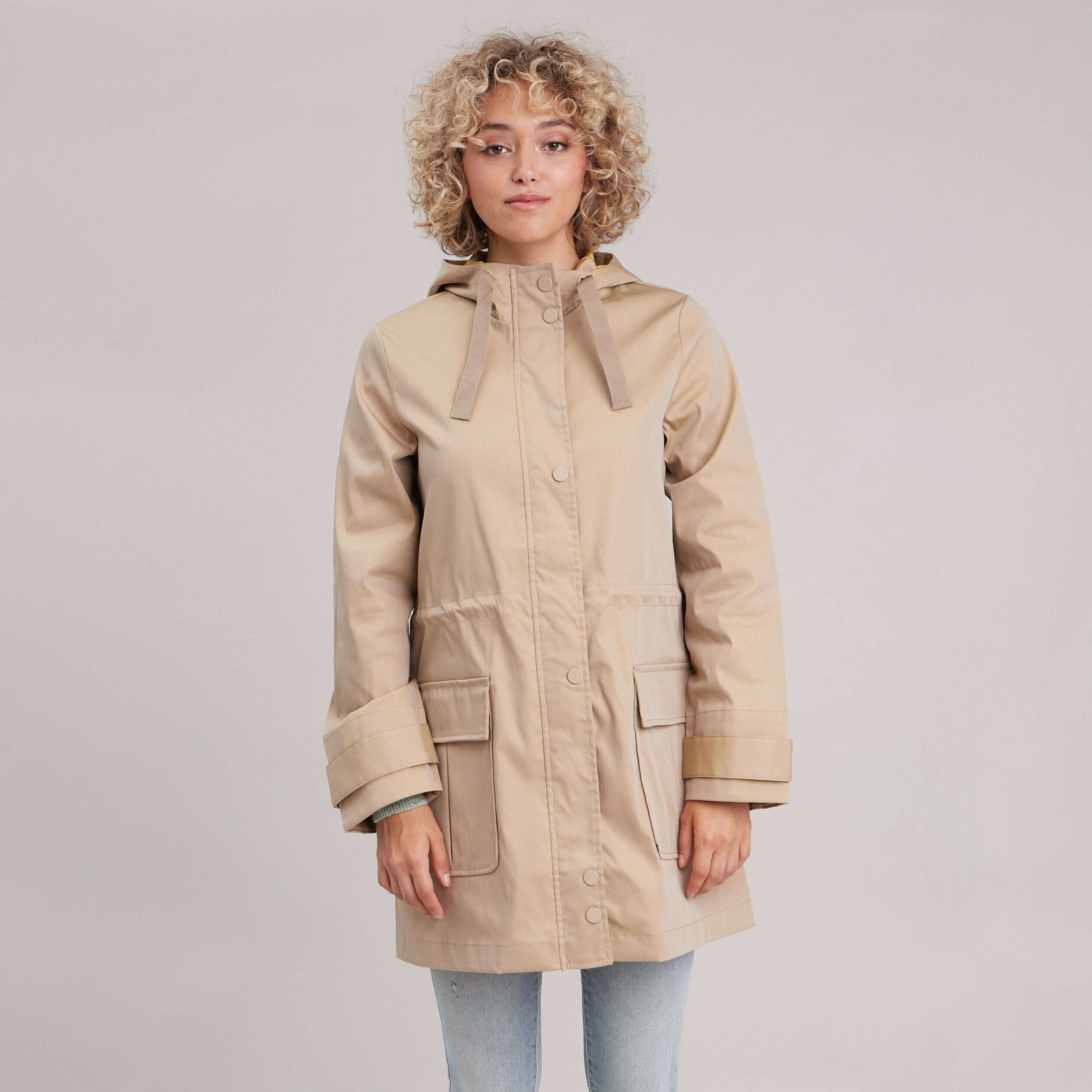 Parka droite à capuche sable femme | Cache Cache
