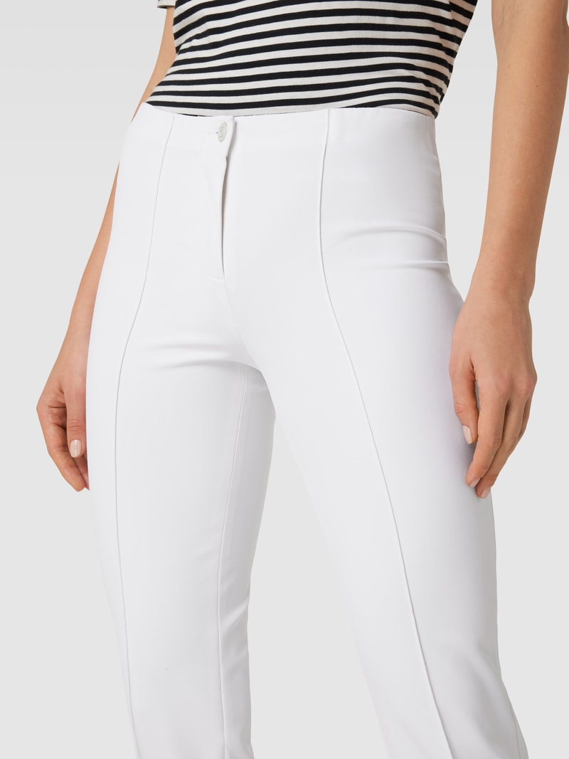 Verkürzte Hose mit Bügelfalten Modell 'ROS' in weiss