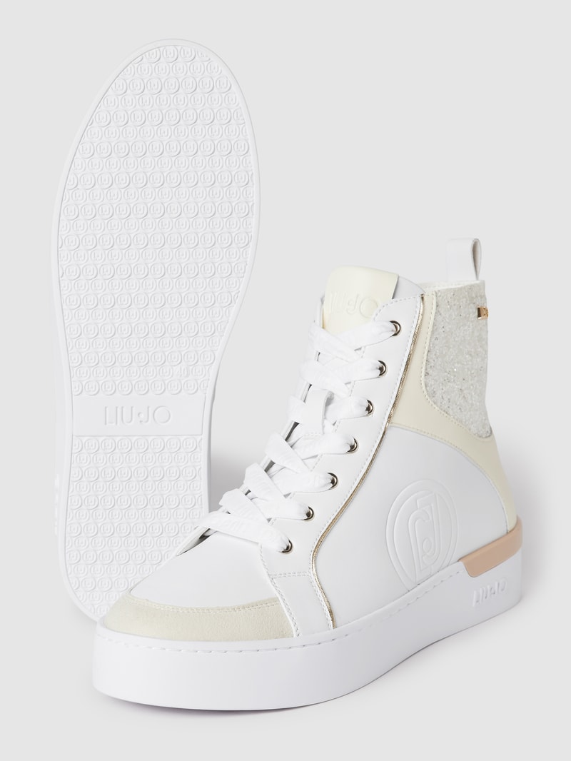 High Top Sneaker mit Paillettenbesatz Modell 'SILVIA' in weiß