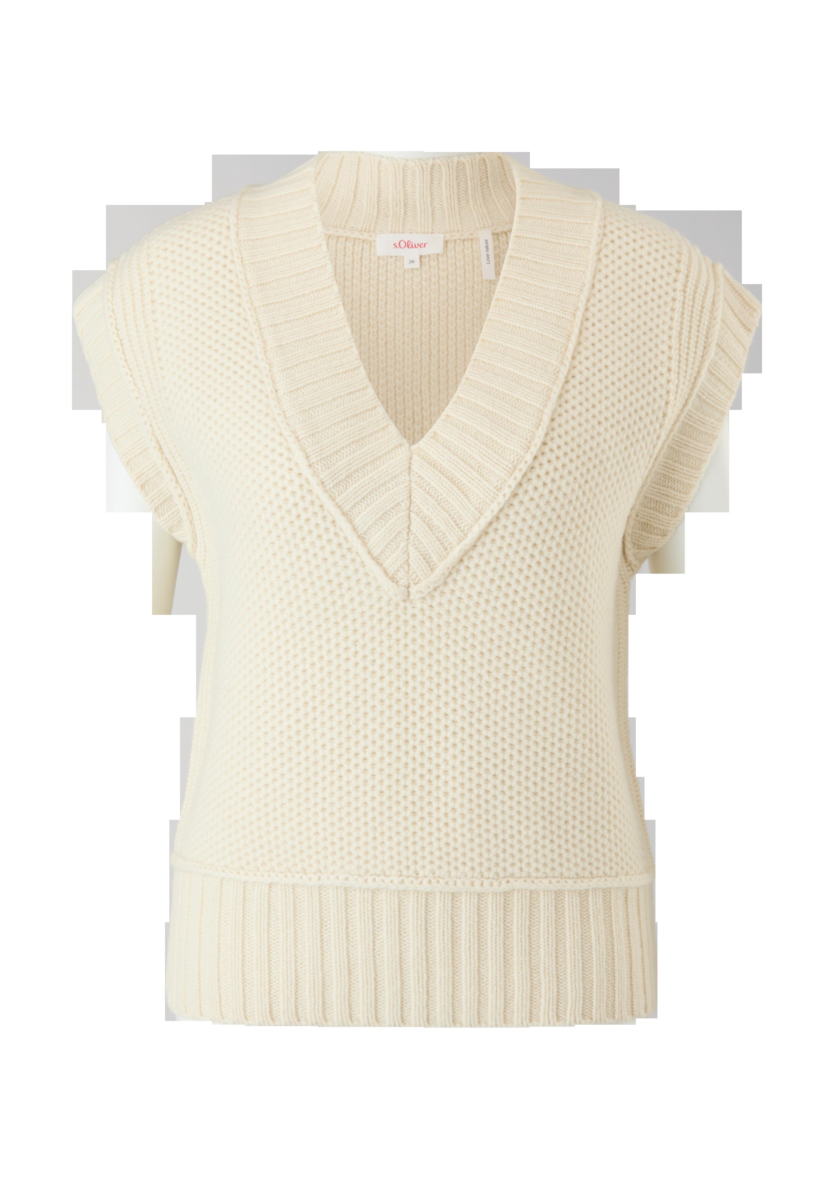 Kurzarm-Pullover aus Wolle  2121175-01Y8