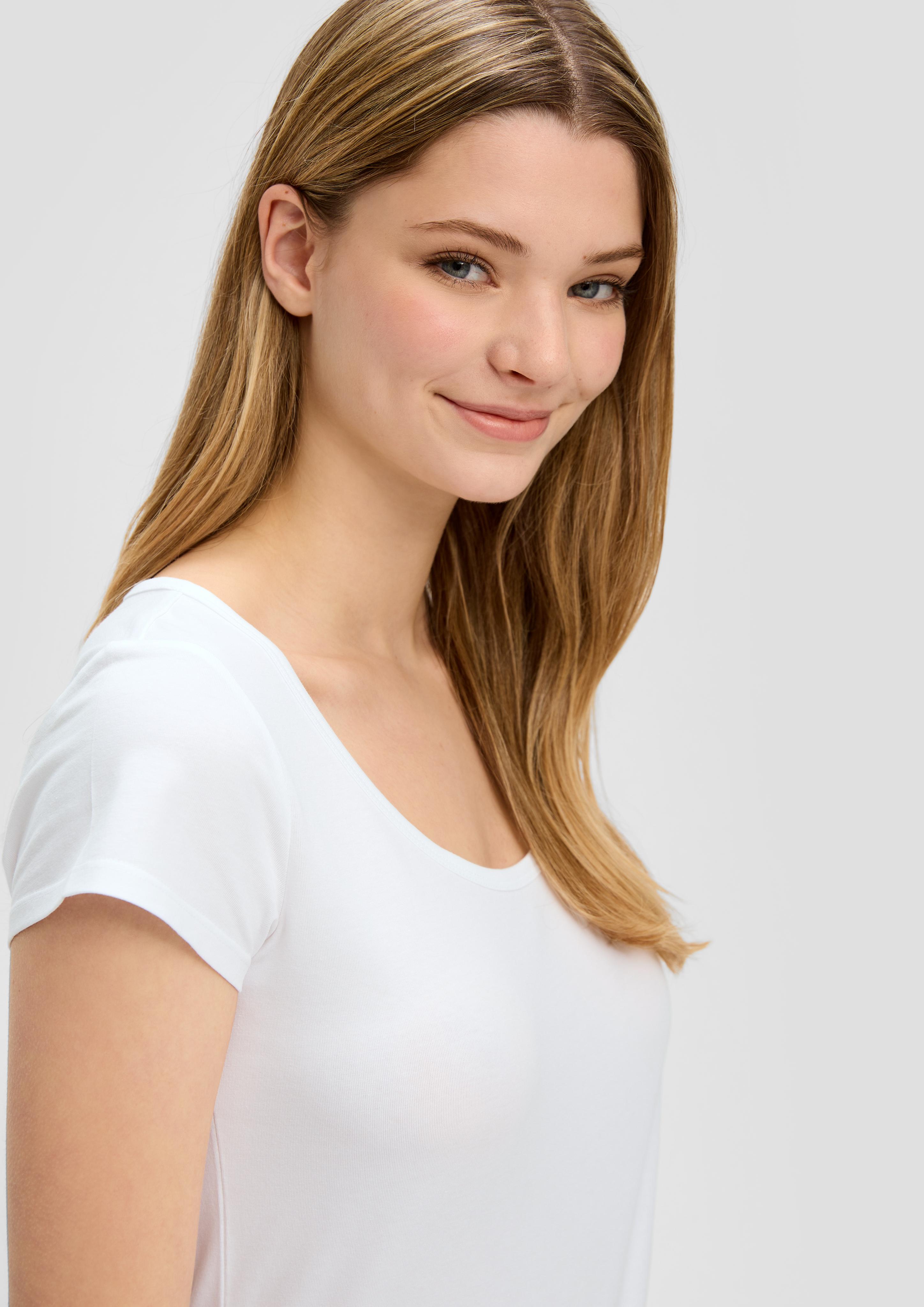 T-Shirt mit U-Ausschnitt  2144036-0100