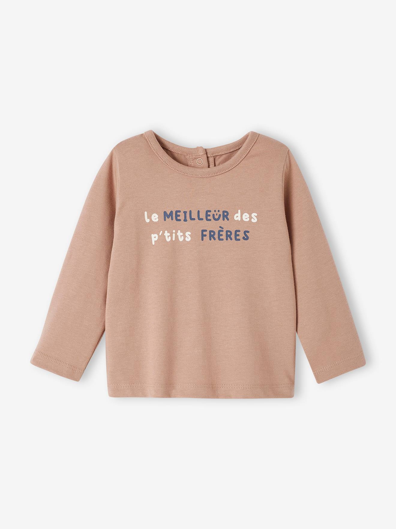 T-shirt à message bébé manches longues blanc