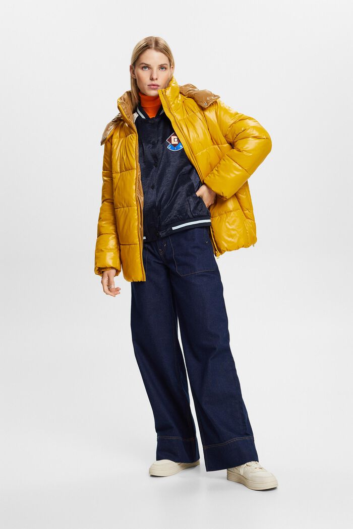 Bomberjacke aus Satin mit Logo