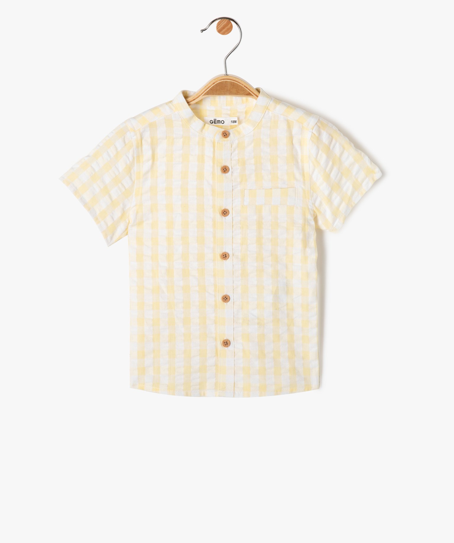 Chemise bébé Garçon à manches courtes et rayures ecru | GEMO